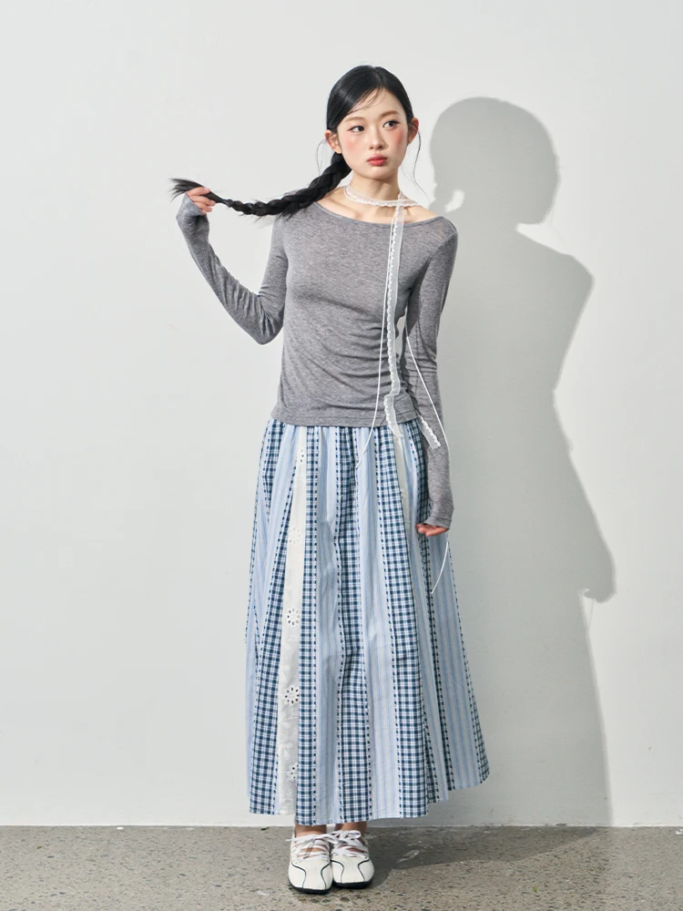 Andasaya Blue Striped Long Skirt Midi Dr Color Blo A-Line Skirt Korean Sle Commute Cotton Loose Fit Summer Season
Andasaya Blue Striped Long Skirt Midi Dr Color Blo A-Line Skirt Korean Sle Commute Cotton Loose Fit Summer Season