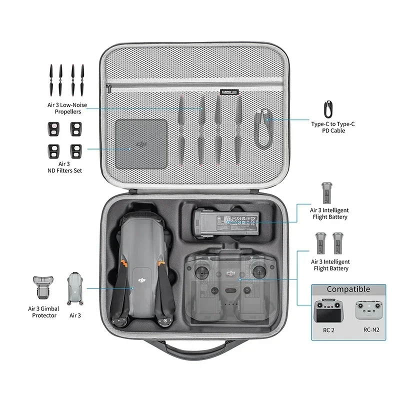 Shoulder Bag For DJI Air 3 Drone Accessories Storage Bag Portable Carrying Case PU Handbag for RC2 RC-N2 Shoulder Bag
Shoulder Bag For DJI Air 3 Drone Accessories Storage Bag Portable Carrying Case PU Handbag for RC2 RC-N2 Shoulder Bag
