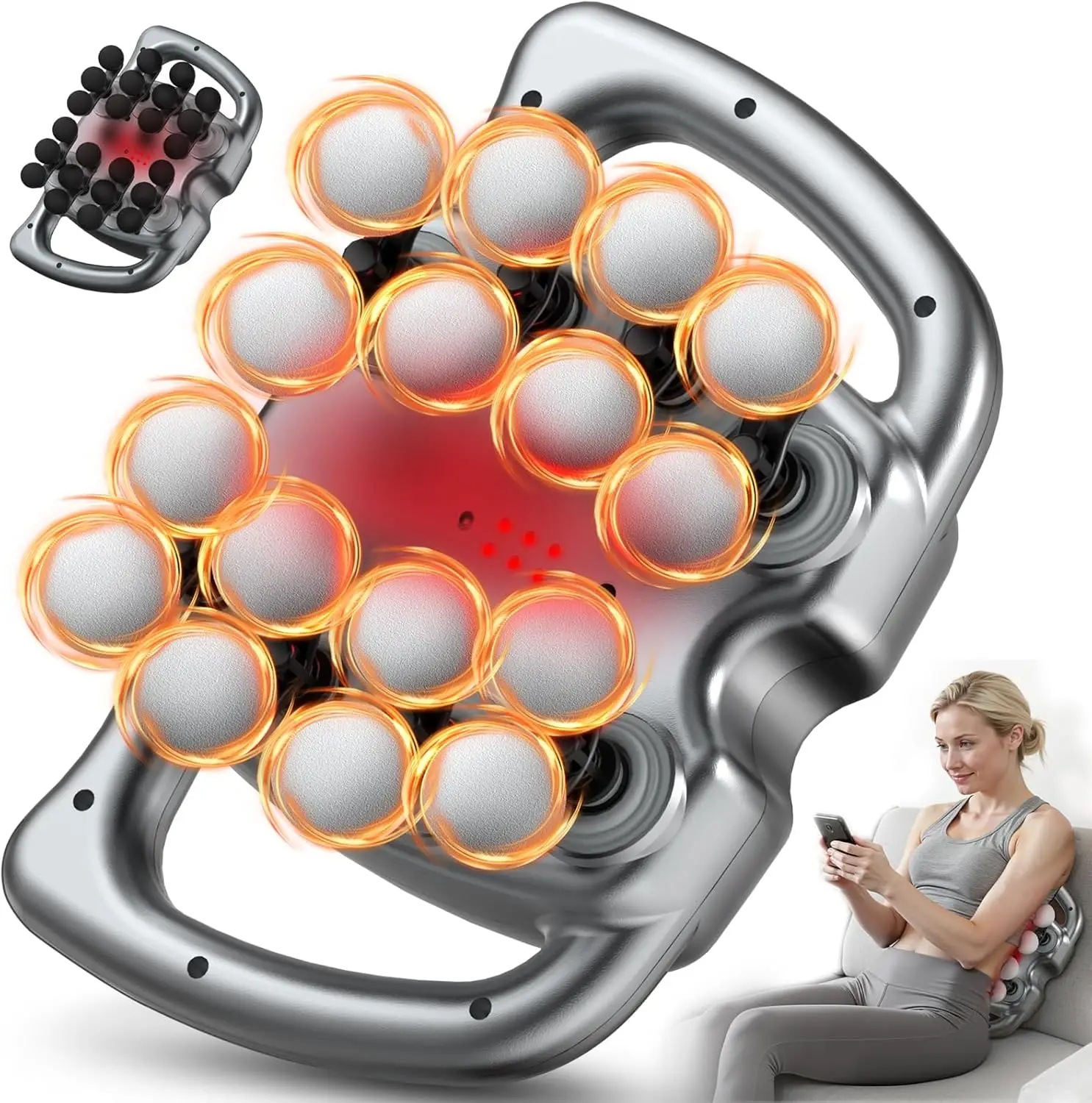 24 & 16 Head Massage Gun Deep Tissue, Percussion Massager for Back, Shoulders, Neck, Legs with 9 Modes & 30 Levels Pain Relief
24 & 16 Head Massage Gun Deep Tissue, Percussion Massager for Back, Shoulders, Neck, Legs with 9 Modes & 30 Levels Pain Relief