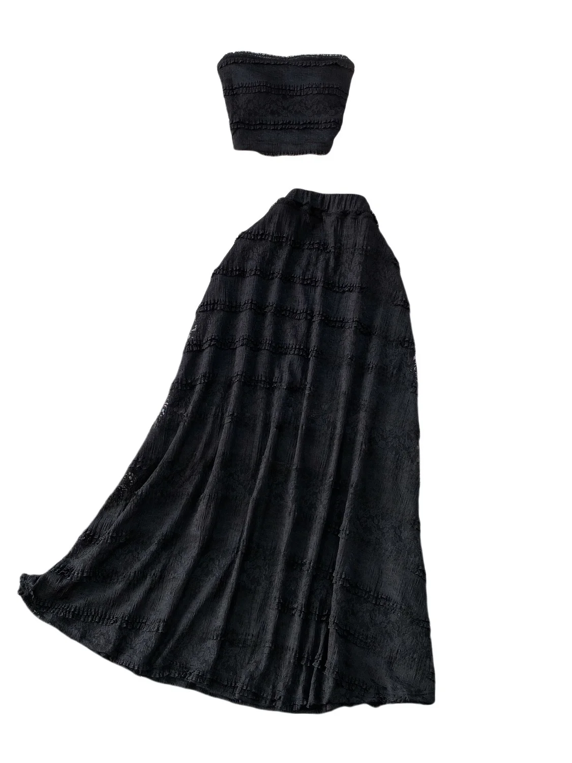 Ele Lace Trim High Waist Slim A-Line Skirt Set Women's Top with Chest Pad 2025 New Sle Faionable Two-Piece Suit
Ele Lace Trim High Waist Slim A-Line Skirt Set Women's Top with Chest Pad 2025 New Sle Faionable Two-Piece Suit