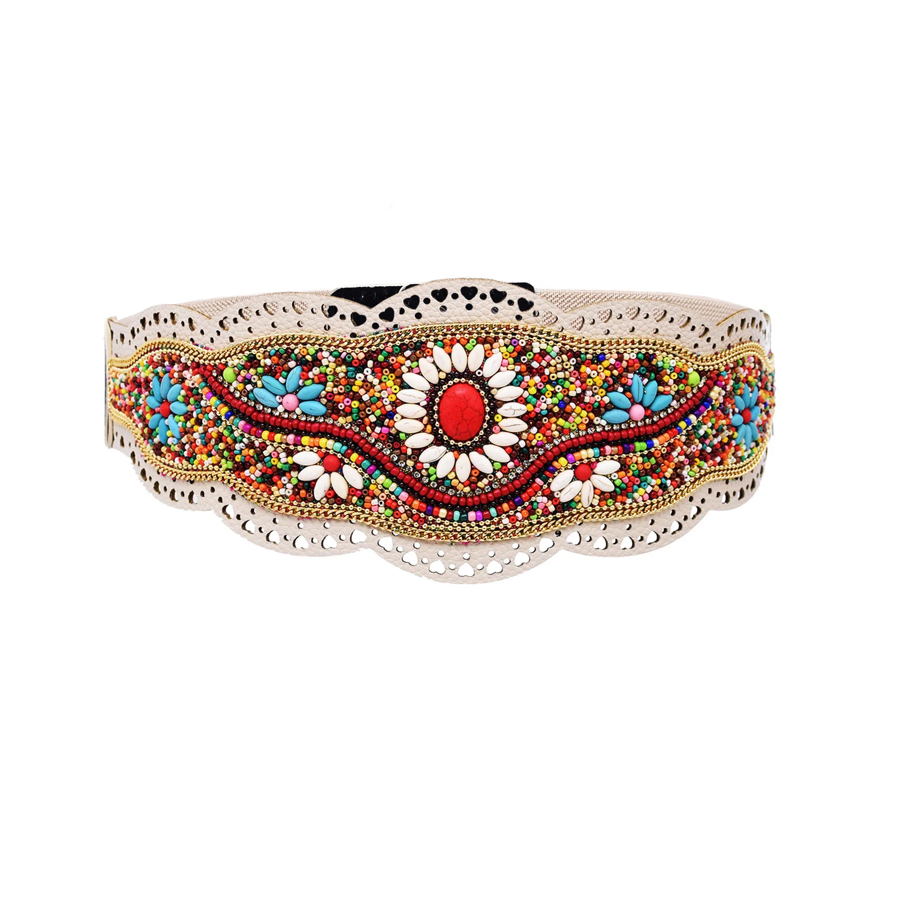 Bohemian Beads Flower Women Belt Ethnic Statement Wide Elastic Body Chain Belt for Girls Women Dress
Bohemian Beads Flower Women Belt Ethnic Statement Wide Elastic Body Chain Belt for Girls Women Dress