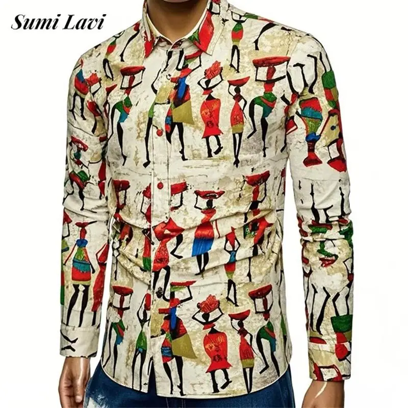 African Ethnic Pattern Printed Mens Shirt Long Sleeve Buttoned Turn-down Collar Casual Shirts Men Casual Loose Shirt 2025 Summer
African Ethnic Pattern Printed Mens Shirt Long Sleeve Buttoned Turn-down Collar Casual Shirts Men Casual Loose Shirt 2025 Summer