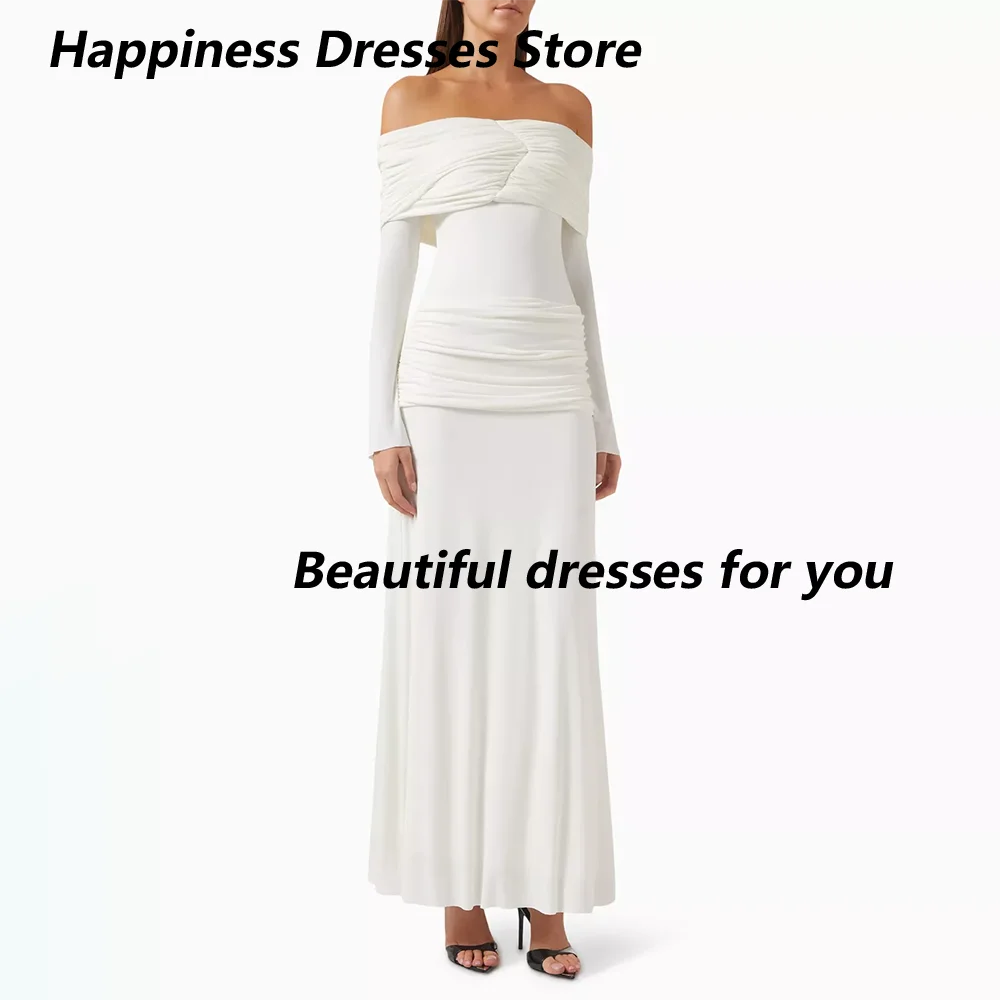 Elegant Women's Evening Dress Off The Shoulder A Line Formal Party Gowns Long Sleeves Ankle Length Evening Gown 2025 Customized
Elegant Women's Evening Dress Off The Shoulder A Line Formal Party Gowns Long Sleeves Ankle Length Evening Gown 2025 Customized