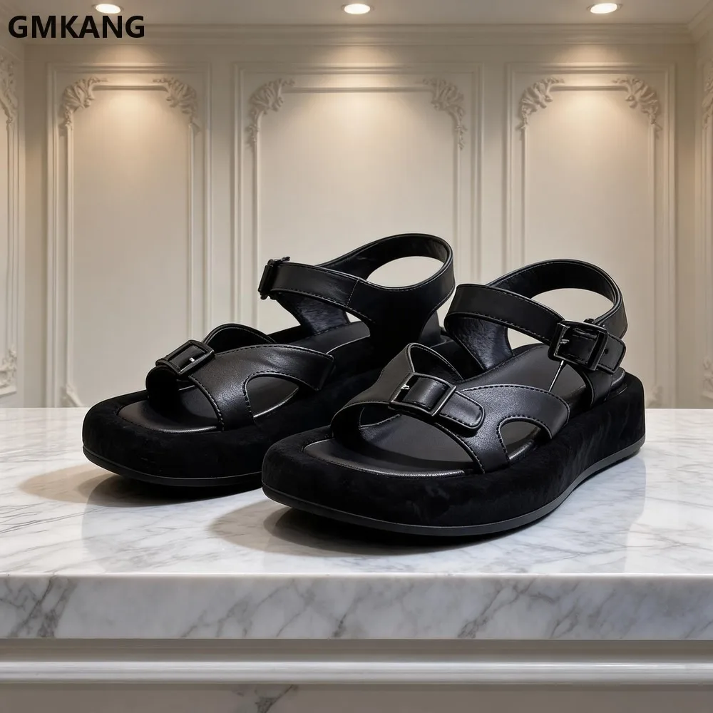 GMKANG Women's Genuine Leather Thick Sole Sandals Ankle Buckle Strap Flat Mules Comfort Casual Summer Shoes
GMKANG Women's Genuine Leather Thick Sole Sandals Ankle Buckle Strap Flat Mules Comfort Casual Summer Shoes