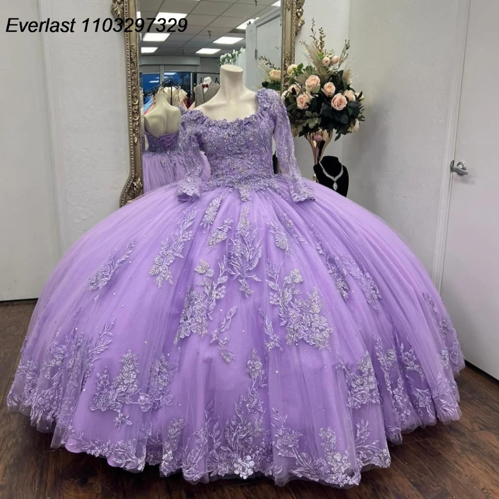 EVLAST Glitter Lavender Long Sleeve Quinceanera Dress Ball Gown Lace Applique Beading Corset Sweet 16 Vestido De 15 Anos TQD995
EVLAST Glitter Lavender Long Sleeve Quinceanera Dress Ball Gown Lace Applique Beading Corset Sweet 16 Vestido De 15 Anos TQD995