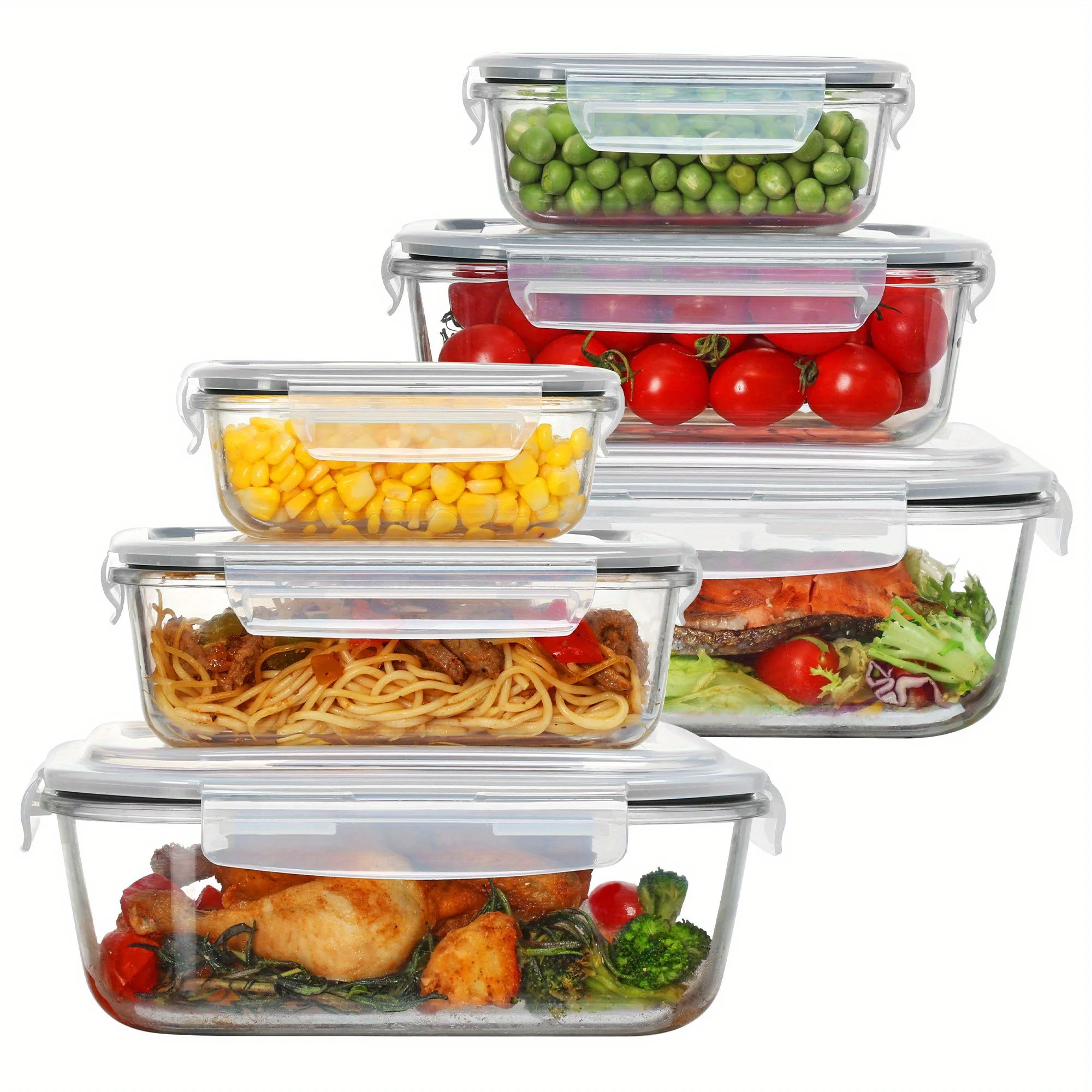 2.26L/ 76oz Extra Large Glass Food Storage Containers With Lids, 6 Pack Meal Prep Container Set, Airtight Lunch Boxes With Snap Locking Lids For Microwave, Oven, Freezer, Dishwasher
2.26L/ 76oz Extra Large Glass Food Storage Containers With Lids, 6 Pack Meal Prep Container Set, Airtight Lunch Boxes With Snap Locking Lids For Microwave, Oven, Freezer, Dishwasher