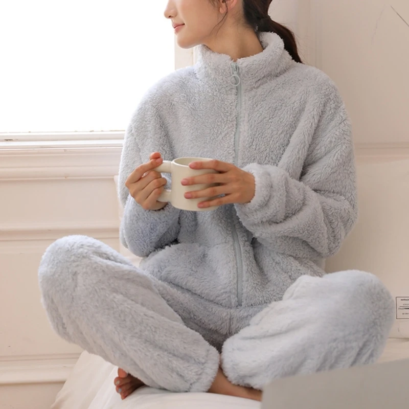 Womens Long Sleeve Winter Warm Furry Fleece Pajamas Pyjamas Sets Warm Fleece Loungewear Ladies Pajamas Set
Womens Long Sleeve Winter Warm Furry Fleece Pajamas Pyjamas Sets Warm Fleece Loungewear Ladies Pajamas Set