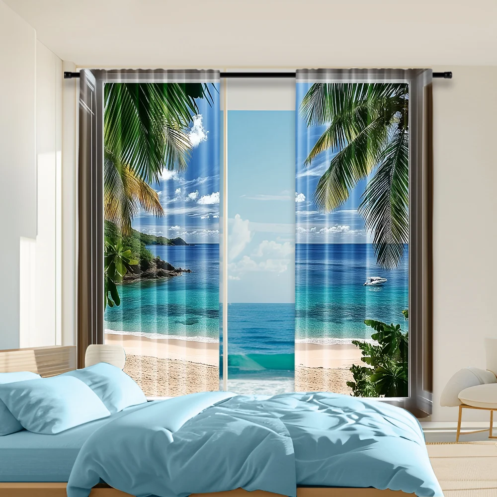 2Pcs Beach Pattern Window Curtains Rod Pocket Decorative Window Drapes Window Treatments For Bedroom Living Room Home
2Pcs Beach Pattern Window Curtains Rod Pocket Decorative Window Drapes Window Treatments For Bedroom Living Room Home