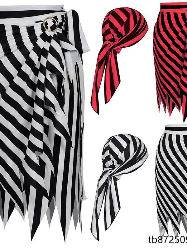 Pirate Role Play Costume Accessory Checkered Skirt with Headscarf And Belted Design Polyester Blend Seven Sleeve Length
Pirate Role Play Costume Accessory Checkered Skirt with Headscarf And Belted Design Polyester Blend Seven Sleeve Length