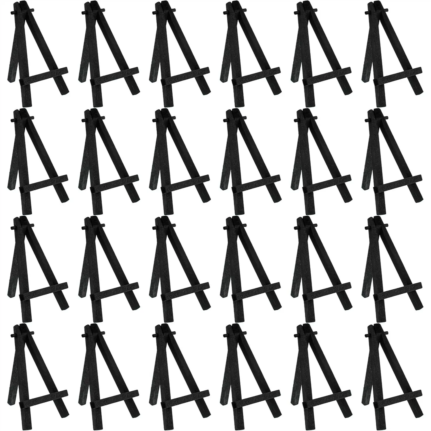 5" Mini Easel (24 Pack) - Black Wooden A-Frame Tabletop Display Stand for Small Canvases, Crafts, Photos
5" Mini Easel (24 Pack) - Black Wooden A-Frame Tabletop Display Stand for Small Canvases, Crafts, Photos