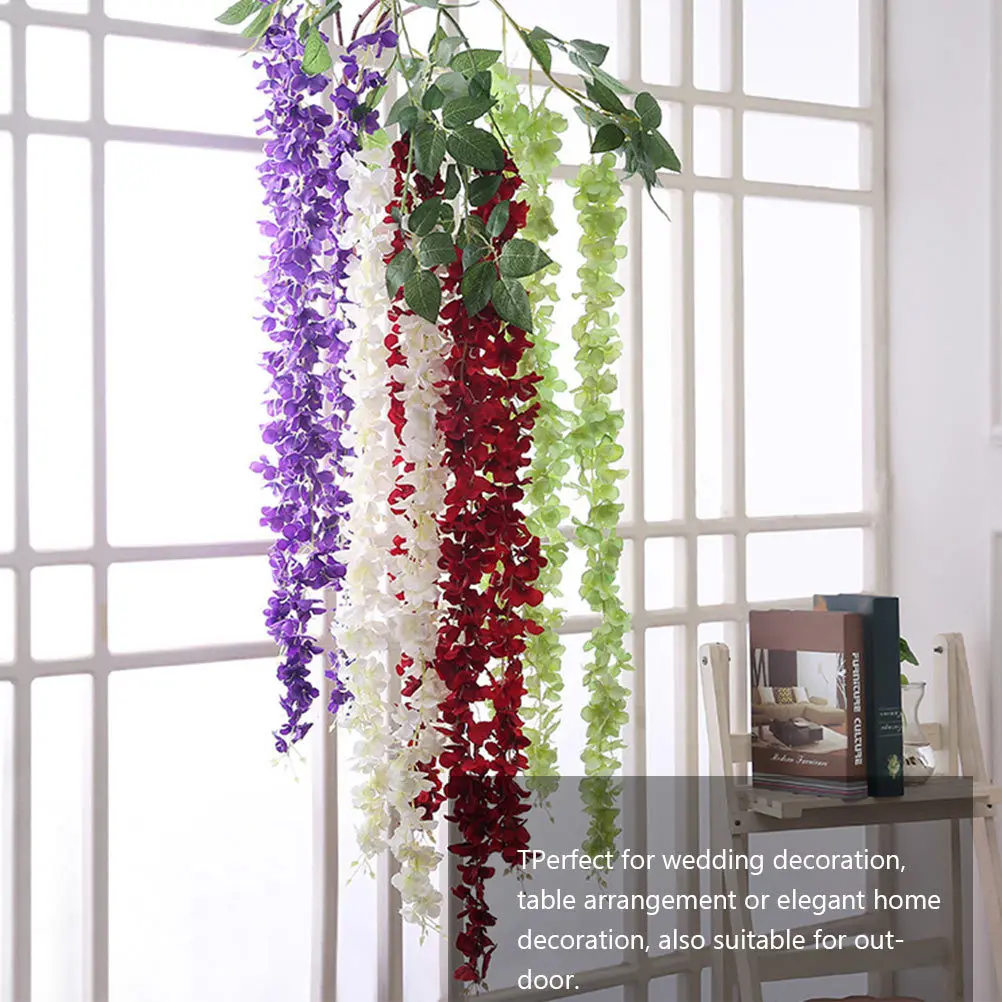 12Pcs Simulated Hanging Wisteria Artificial Silk Flowers Fake Vine Natural Style Home Decoration Fake Hanging Wisteria
12Pcs Simulated Hanging Wisteria Artificial Silk Flowers Fake Vine Natural Style Home Decoration Fake Hanging Wisteria