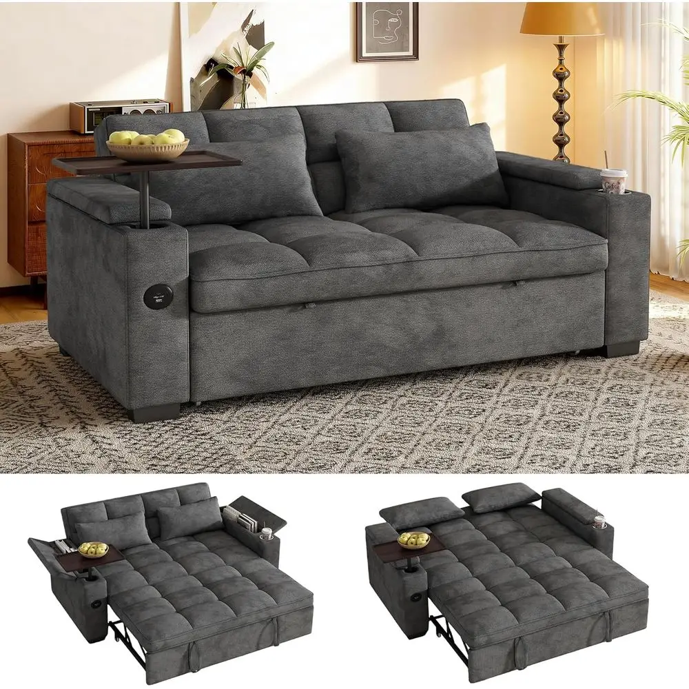 65'' Sleeper Soa with Pull Out Bed, 3 in 1 Convertible Loveseat Soa with Cup Holder and Storage Armrests, Chenille Couch with Ro
65'' Sleeper Soa with Pull Out Bed, 3 in 1 Convertible Loveseat Soa with Cup Holder and Storage Armrests, Chenille Couch with Ro