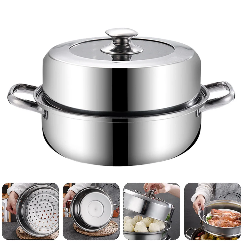 1Pcs Stainless Steel Steamer Pot Large Capacity Multipurpose Stockpot Double Handle Anti-Scald Home Steaming Hot Pot Cookware
1Pcs Stainless Steel Steamer Pot Large Capacity Multipurpose Stockpot Double Handle Anti-Scald Home Steaming Hot Pot Cookware