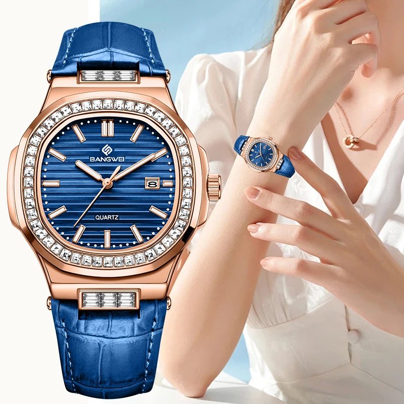 Женские кварцевые часы LIGE Bangwei: элегантные, модные, роскошные, в стиле ретро, повседневные, с автодатой, водонепроницаемые, светящиеся, с бриллиантами, наручные часы + коробка
Женские кварцевые часы LIGE Bangwei: элегантные, модные, роскошные, в стиле ретро, повседневные, с автодатой, водонепроницаемые, светящиеся, с бриллиантами, наручные часы + коробка