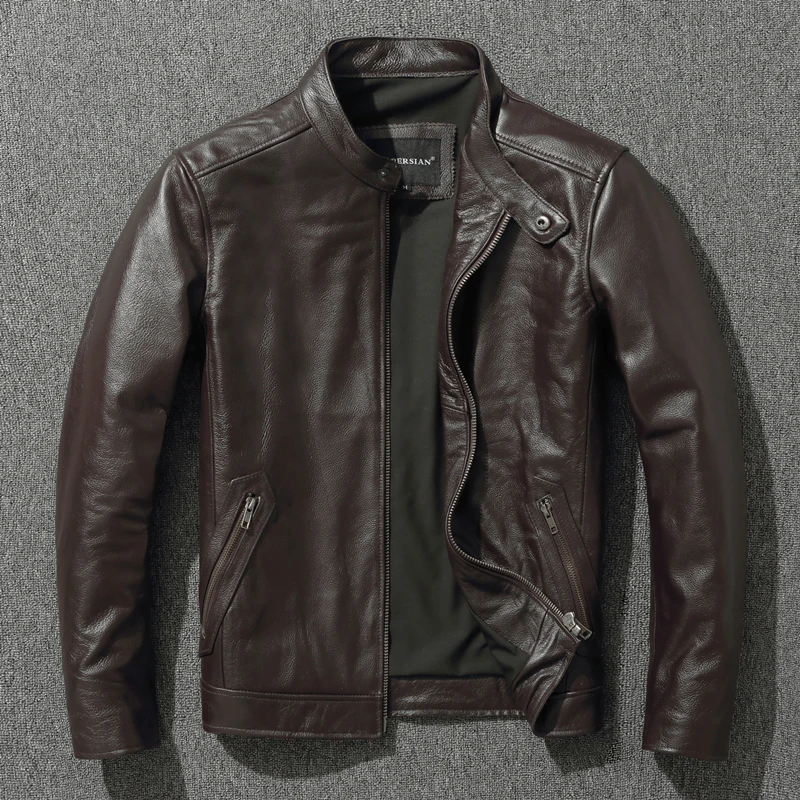 Top Layer Cowhide Jacket Fashion SlimFit Stand Collar Leisure Bomber Jacket 100% Genuine Leather Men's Vintage Short Zipper M
Top Layer Cowhide Jacket Fashion SlimFit Stand Collar Leisure Bomber Jacket 100% Genuine Leather Men's Vintage Short Zipper M