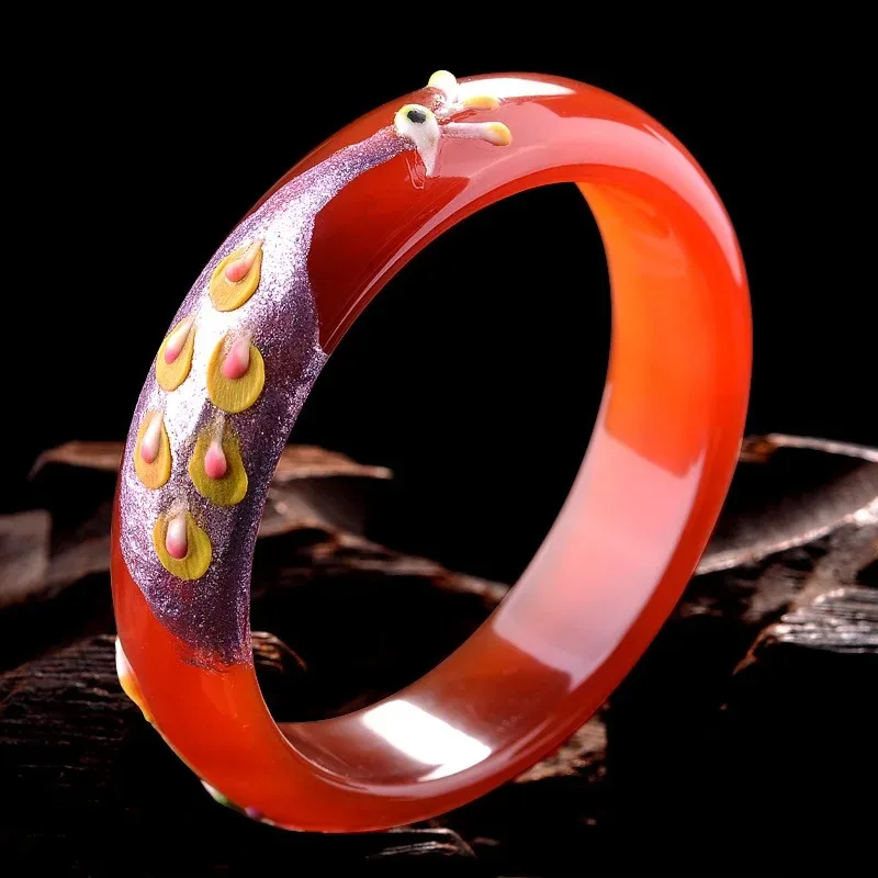 Natural Red Chalcedony Peacock Painted Carved Handmade Bracelet Fashion Exquisite Jewelry Women's Bracelet Gift Accessories
Natural Red Chalcedony Peacock Painted Carved Handmade Bracelet Fashion Exquisite Jewelry Women's Bracelet Gift Accessories