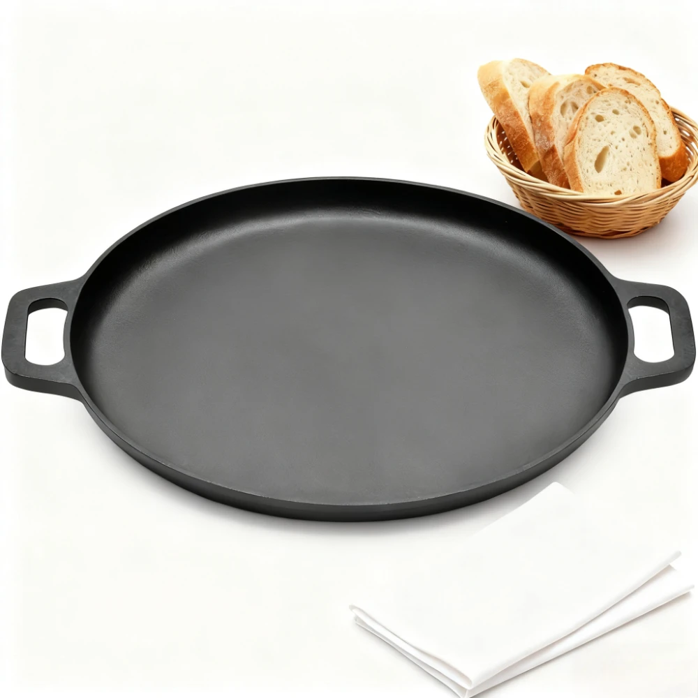 Чугунная круглая сковорода с двойной ручкой, прочная сковорода для гриля, блинов, пиццы для приготовления пищи, выпечки, гриля, кухонная сковорода
Чугунная круглая сковорода с двойной ручкой, прочная сковорода для гриля, блинов, пиццы для приготовления пищи, выпечки, гриля, кухонная сковорода