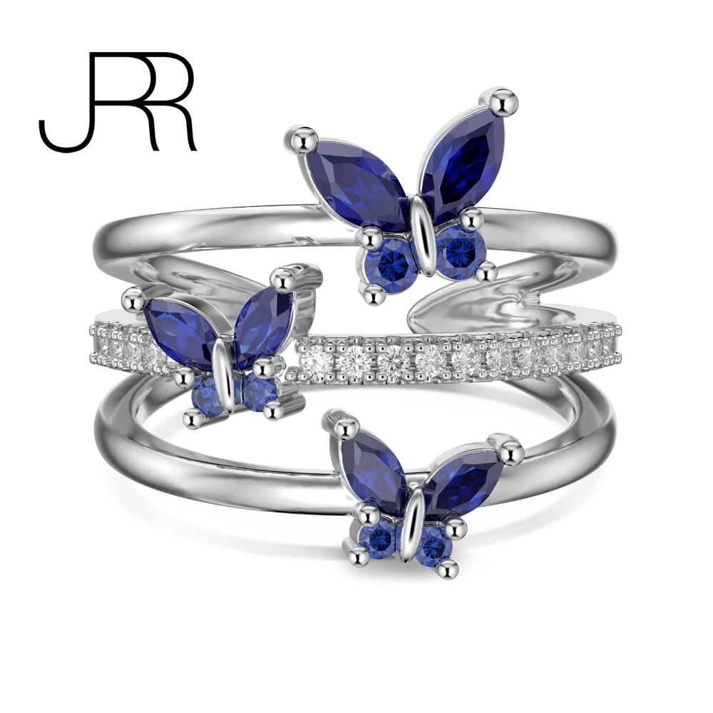 JRR Free Shipping 925 Sterling Silver White Blue Green Butterfly Adjustable Open Diamond Wedding Rings With Bling Moissanite
JRR Free Shipping 925 Sterling Silver White Blue Green Butterfly Adjustable Open Diamond Wedding Rings With Bling Moissanite