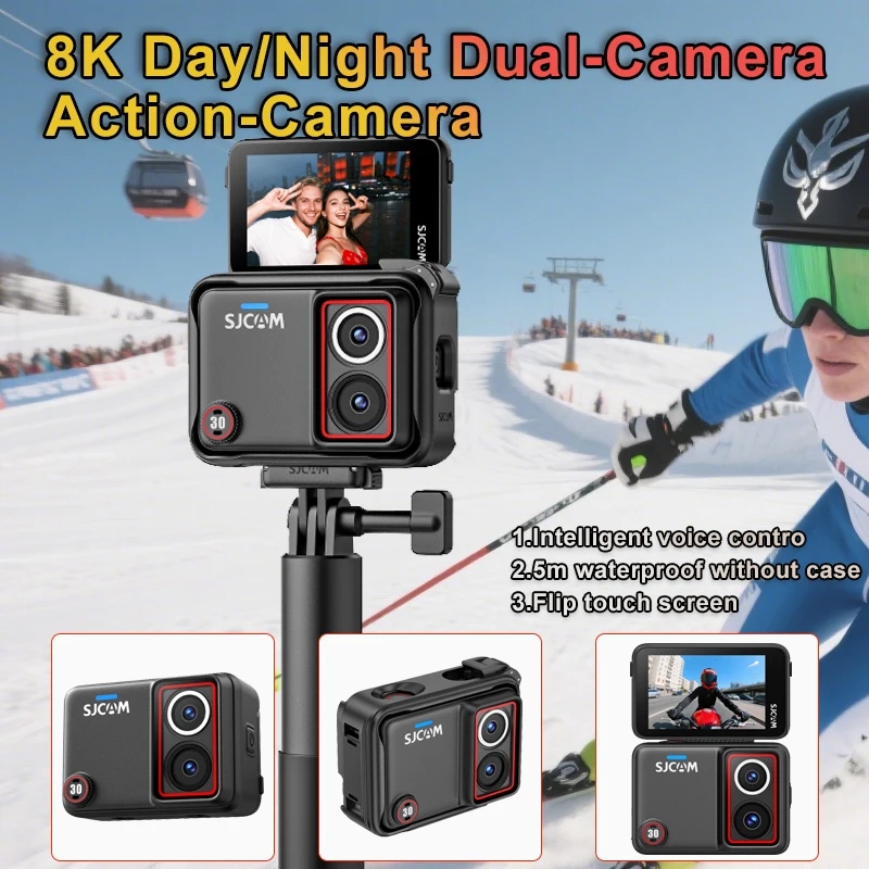 8K Dual-Lens Action Camera 20fps AI Voice Control Waterproof HD Night Video 6-Axis Stabilization Flip Touchscreen Sport Camera
8K Dual-Lens Action Camera 20fps AI Voice Control Waterproof HD Night Video 6-Axis Stabilization Flip Touchscreen Sport Camera
