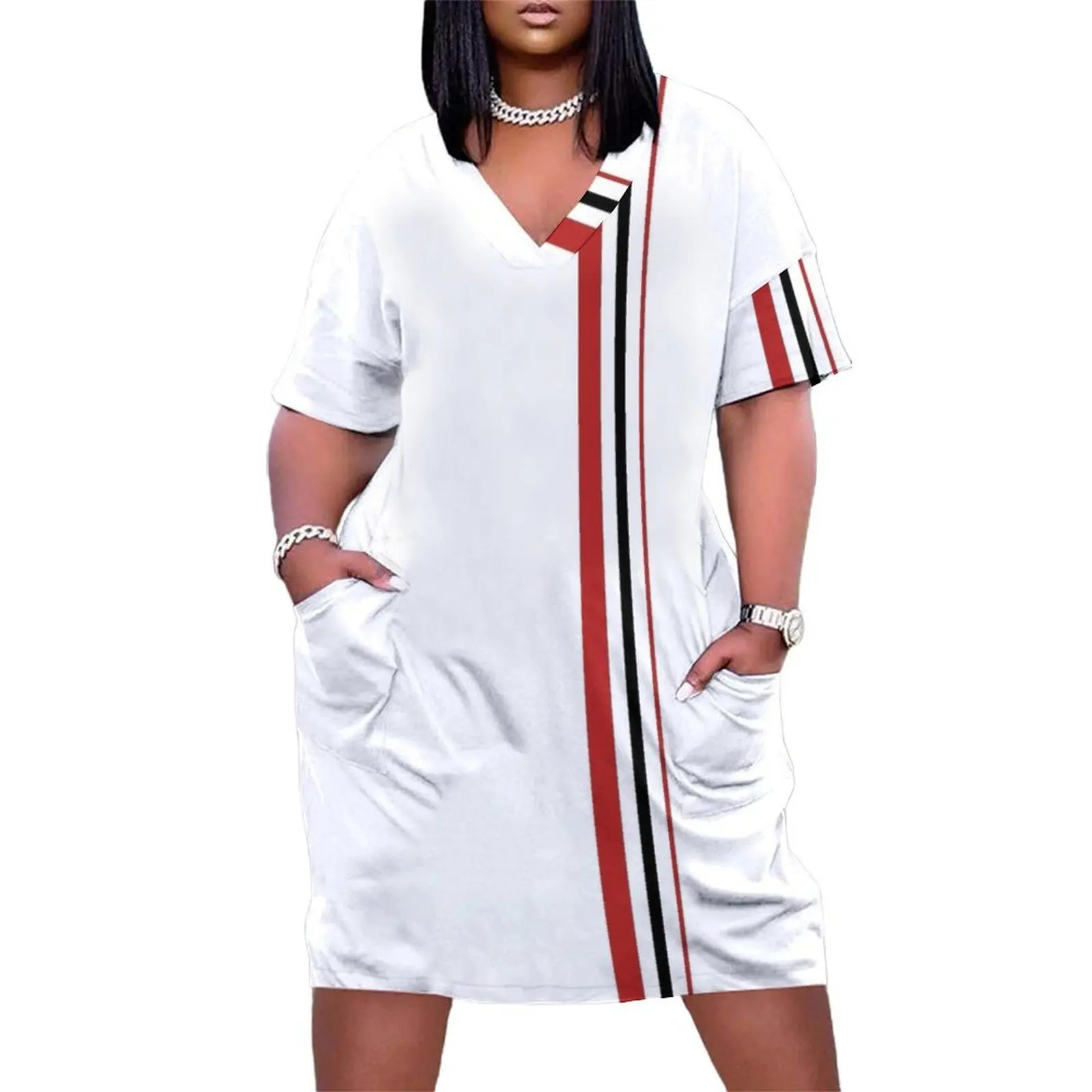 Red and black vertical lines, very 60's! Loose Pocket Dress fairy dress party dress women elegant luxury
Red and black vertical lines, very 60's! Loose Pocket Dress fairy dress party dress women elegant luxury