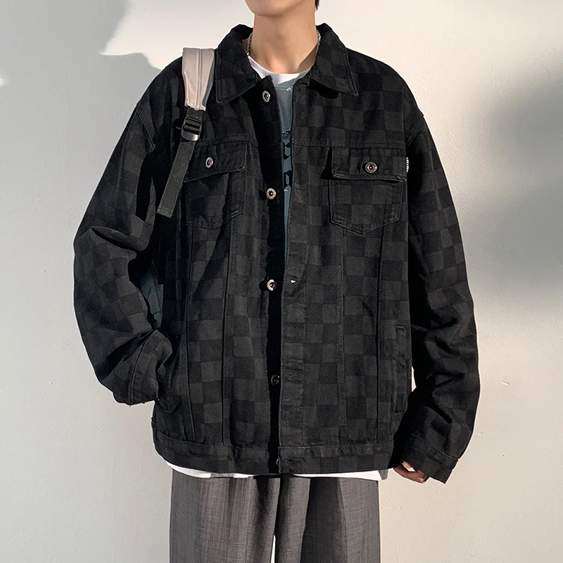 Checkerboard Denim Jacket Men's Spring And Autumn 2023 New Loose Size Men's Casual Spring Jacket Black M-5XL
Checkerboard Denim Jacket Men's Spring And Autumn 2023 New Loose Size Men's Casual Spring Jacket Black M-5XL