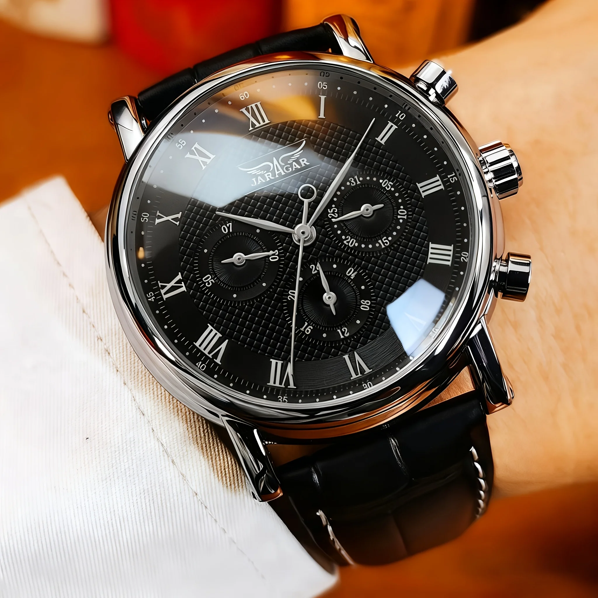 Новые мужские часы в ретро-средневековом стиле с несколькими циферблатами, полностью автоматические, механические, для бизнеса и спорта, идеально подходят для подарка на праздники.
Новые мужские часы в ретро-средневековом стиле с несколькими циферблатами, полностью автоматические, механические, для бизнеса и спорта, идеально подходят для подарка на праздники.