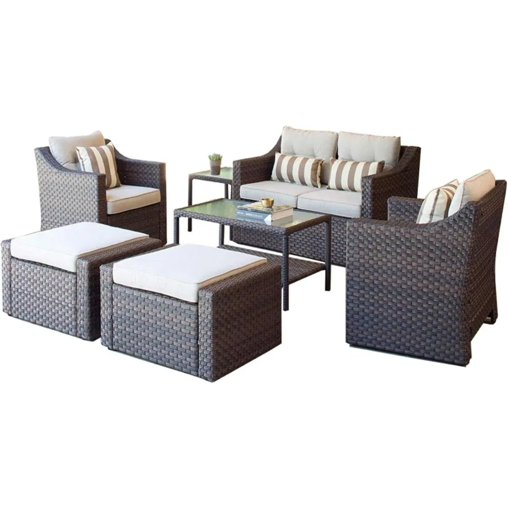 Outdoor Patio Furniture Set Wicker Conversation Furniture Set Patio Lounge Chairs with Glass Coffee Table
Outdoor Patio Furniture Set Wicker Conversation Furniture Set Patio Lounge Chairs with Glass Coffee Table