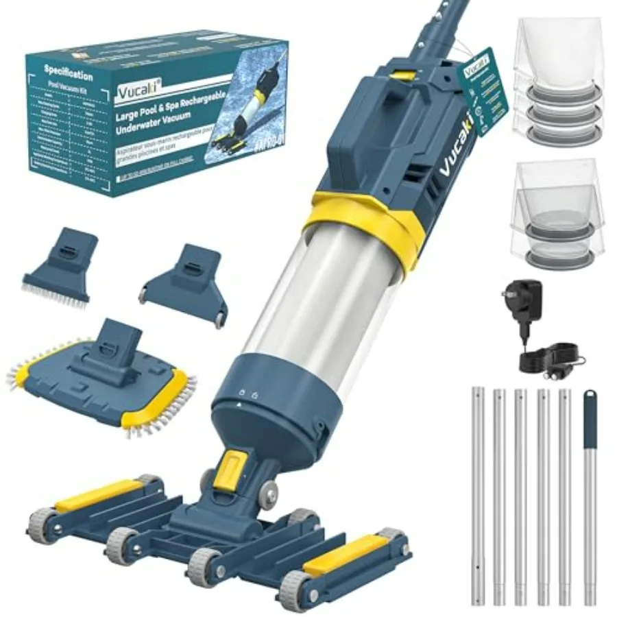 Pool vacuum cleaner for inground above ground pools and spas, ABS plastic, black, 5-in-1 cordless with 70min runtime, 18.9GPM s
Pool vacuum cleaner for inground above ground pools and spas, ABS plastic, black, 5-in-1 cordless with 70min runtime, 18.9GPM s
