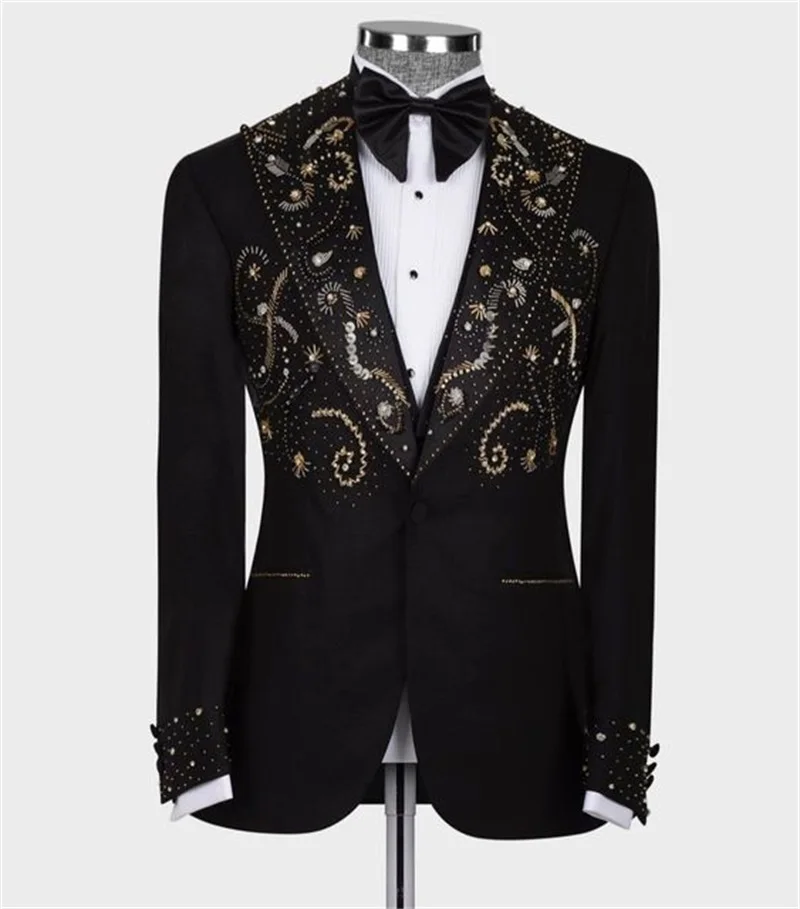 Luxury Crystals Men Suit Set 2 Pieces Blazer+Pants Trousers Formal Office Cotton Coat Wedding Groom Tuxedo Customized Jacket
Luxury Crystals Men Suit Set 2 Pieces Blazer+Pants Trousers Formal Office Cotton Coat Wedding Groom Tuxedo Customized Jacket