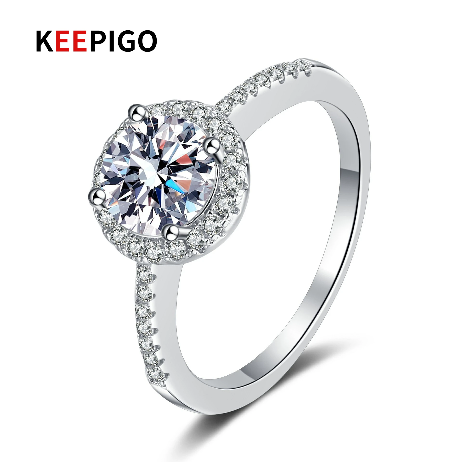 KEEPIGO 1ct Round Moissanite Top Quality S925Sterling Silver Ring Engagement Wedding Party Fine Jewelry Gift For Man Women RA139
KEEPIGO 1ct Round Moissanite Top Quality S925Sterling Silver Ring Engagement Wedding Party Fine Jewelry Gift For Man Women RA139