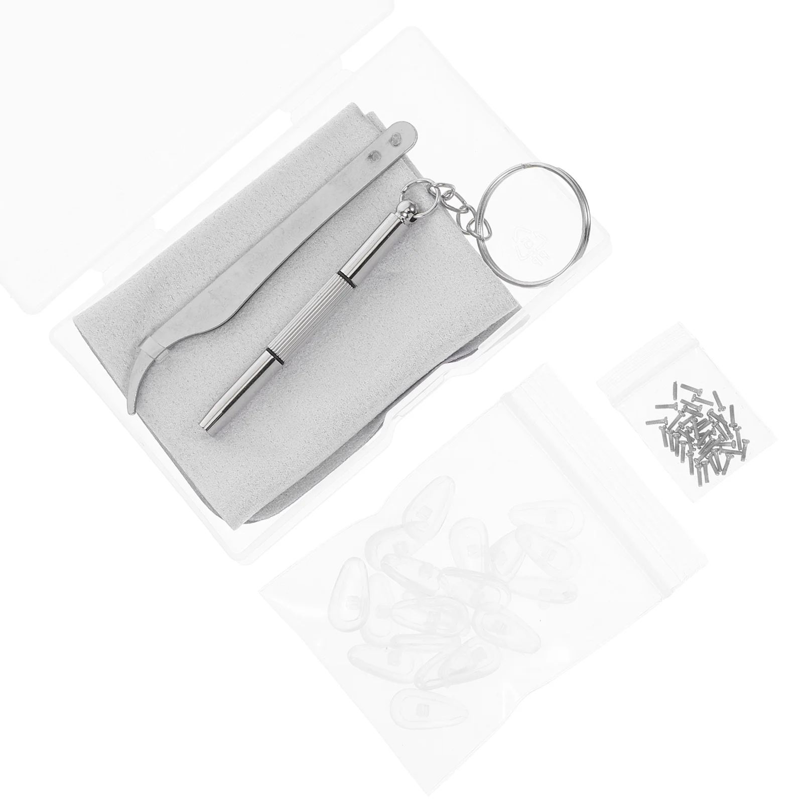 1Set Eyeglass Repair Kit Silicone Nose Pads Screws Screwdriver Tweezers Cleaning Cloth Glasses Sunglasses Nose Cushions
1Set Eyeglass Repair Kit Silicone Nose Pads Screws Screwdriver Tweezers Cleaning Cloth Glasses Sunglasses Nose Cushions