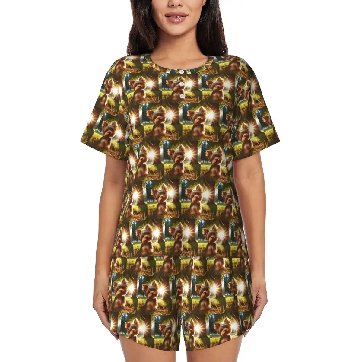 Yorkshire Terrier Dog Yorkie Lover Round Neck Short Sleeve Nightgowns for Sleeping Sleepshirts Women Soft Pajama Set Short Pants
Yorkshire Terrier Dog Yorkie Lover Round Neck Short Sleeve Nightgowns for Sleeping Sleepshirts Women Soft Pajama Set Short Pants