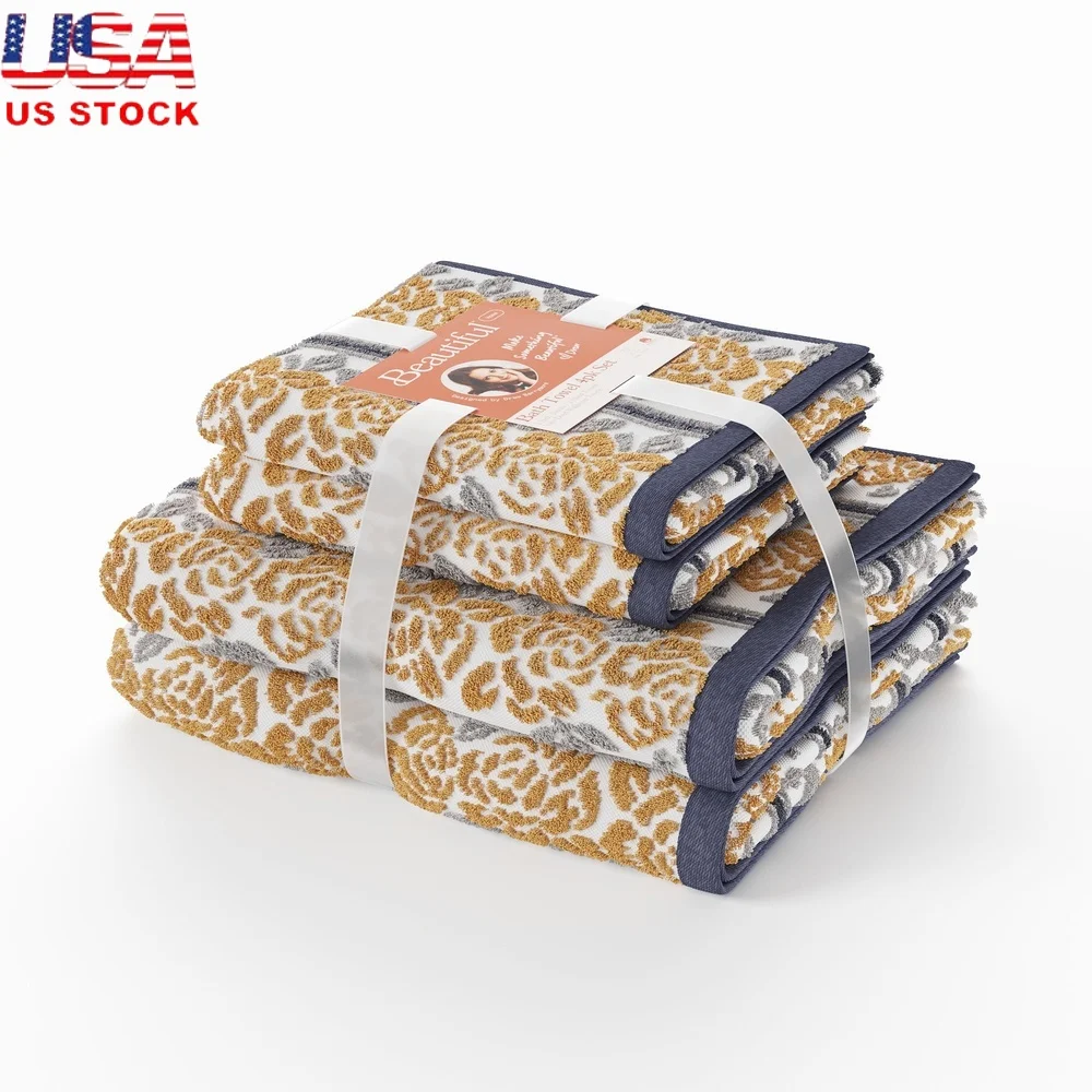 4 Pack Cotton Towel Set Includes 2 Bath Towels 2 Hand Towels Quick Dry Spa Style Machine Washable Amber Yellow
4 Pack Cotton Towel Set Includes 2 Bath Towels 2 Hand Towels Quick Dry Spa Style Machine Washable Amber Yellow