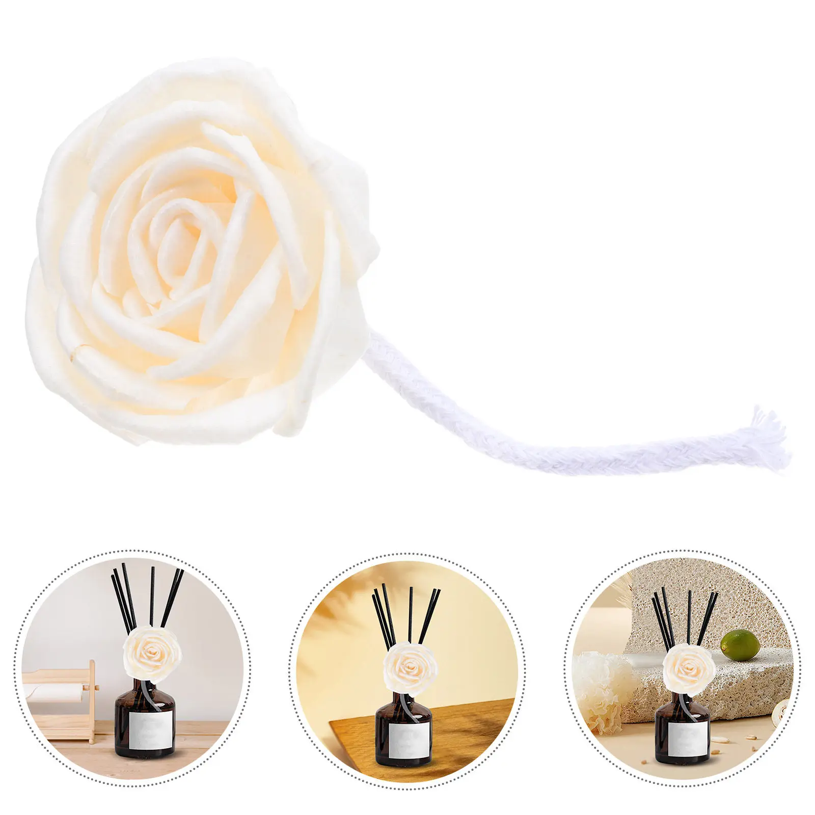 Diffuser Flower Head Refill with Bendable Cotton Rope Artificial Flower for Scent Diffuser Indoor Air Freshener Hotel
Diffuser Flower Head Refill with Bendable Cotton Rope Artificial Flower for Scent Diffuser Indoor Air Freshener Hotel