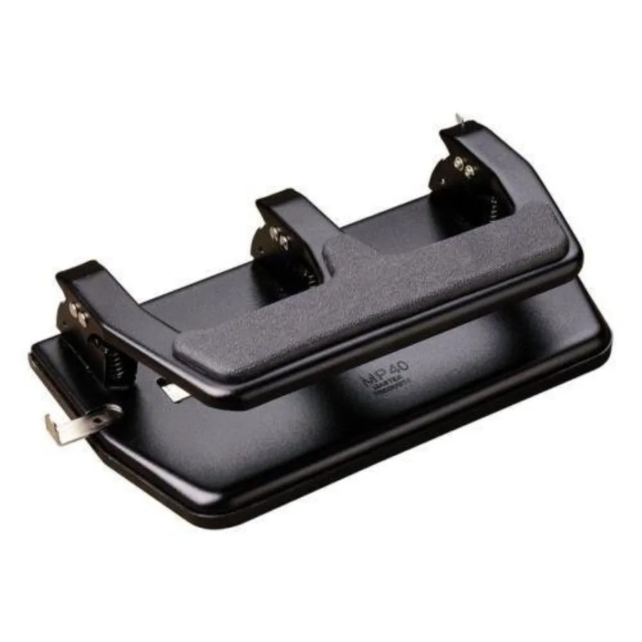 MP40 Three Hole Punch - 3 Punch Head s - 30 Sheet Ccity - 9/32" - Round Shape - 10.5" x 6" x 3" - Black
MP40 Three Hole Punch - 3 Punch Head s - 30 Sheet Ccity - 9/32" - Round Shape - 10.5" x 6" x 3" - Black