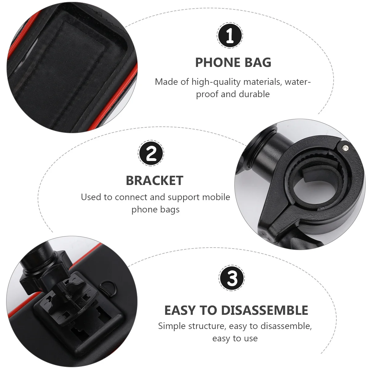 Waterproof Bike Phone Bag Front Mount Shockproof Cycling Cell Phone Pouch Dustproof Handlebar Bag for Outdoor Riding Black
Waterproof Bike Phone Bag Front Mount Shockproof Cycling Cell Phone Pouch Dustproof Handlebar Bag for Outdoor Riding Black