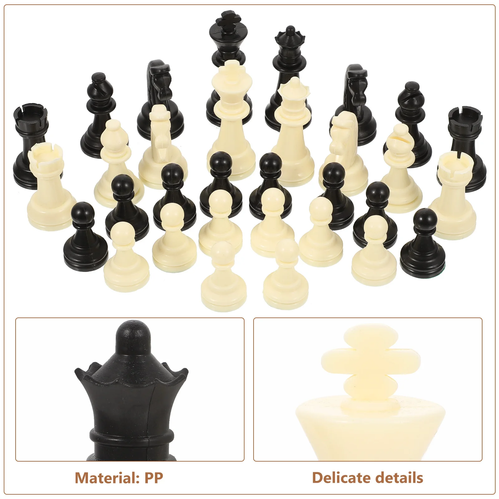 1Set International Chess Pieces Plastic PP Replacement Set Compact Portable for Teaching Strategy Arts and Crafts
1Set International Chess Pieces Plastic PP Replacement Set Compact Portable for Teaching Strategy Arts and Crafts