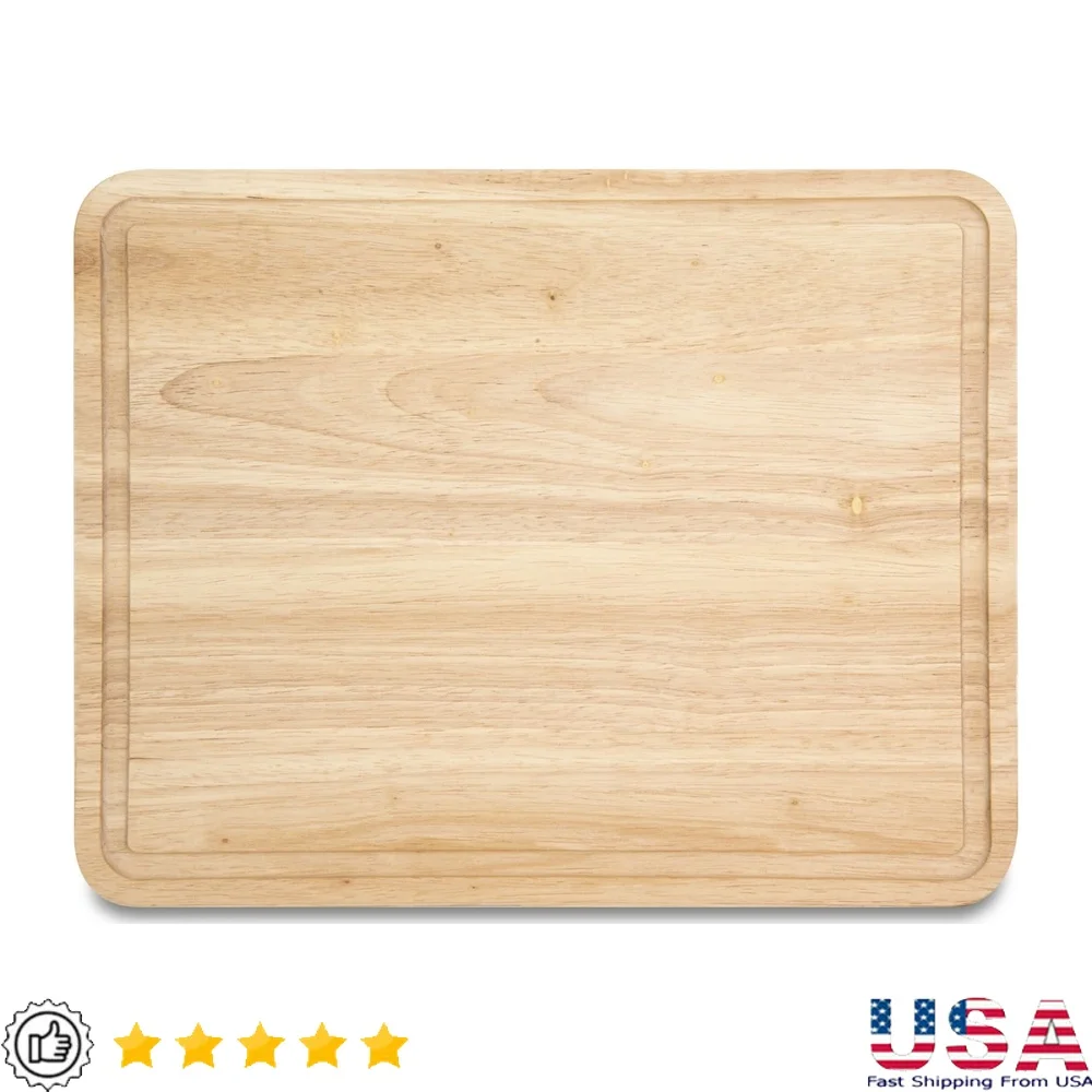 Rubberwood Cutting Board with Perimeter Trench Durable Reversible Kitchen Essential Cutting Slicing Chopping 11x14 Inch
Rubberwood Cutting Board with Perimeter Trench Durable Reversible Kitchen Essential Cutting Slicing Chopping 11x14 Inch