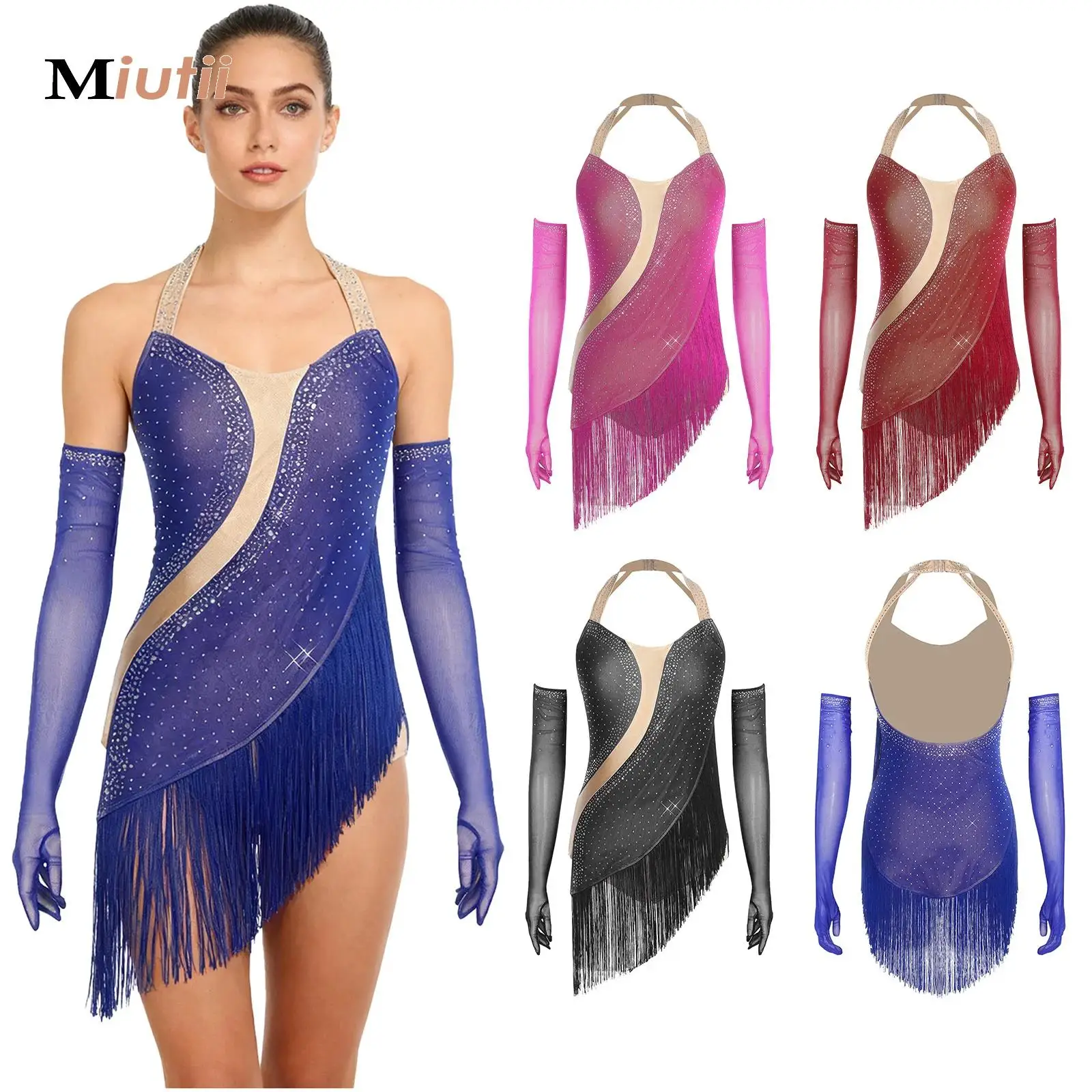 Women Latin Dance Rhinestone Tassel Bodysuit Dress Irregular One Piece Skirted Leotard Modern Ballet Contemporary Dance Costume
Women Latin Dance Rhinestone Tassel Bodysuit Dress Irregular One Piece Skirted Leotard Modern Ballet Contemporary Dance Costume