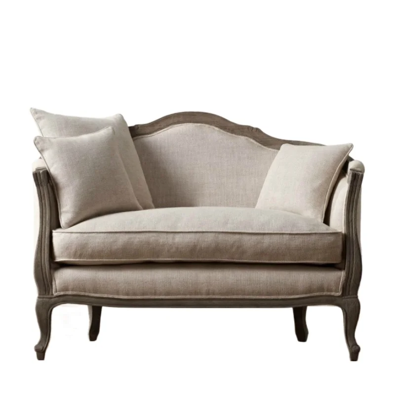 American country retro solid wood sofa American RH French villa solid wood linen leisure chair British classical furniture
American country retro solid wood sofa American RH French villa solid wood linen leisure chair British classical furniture