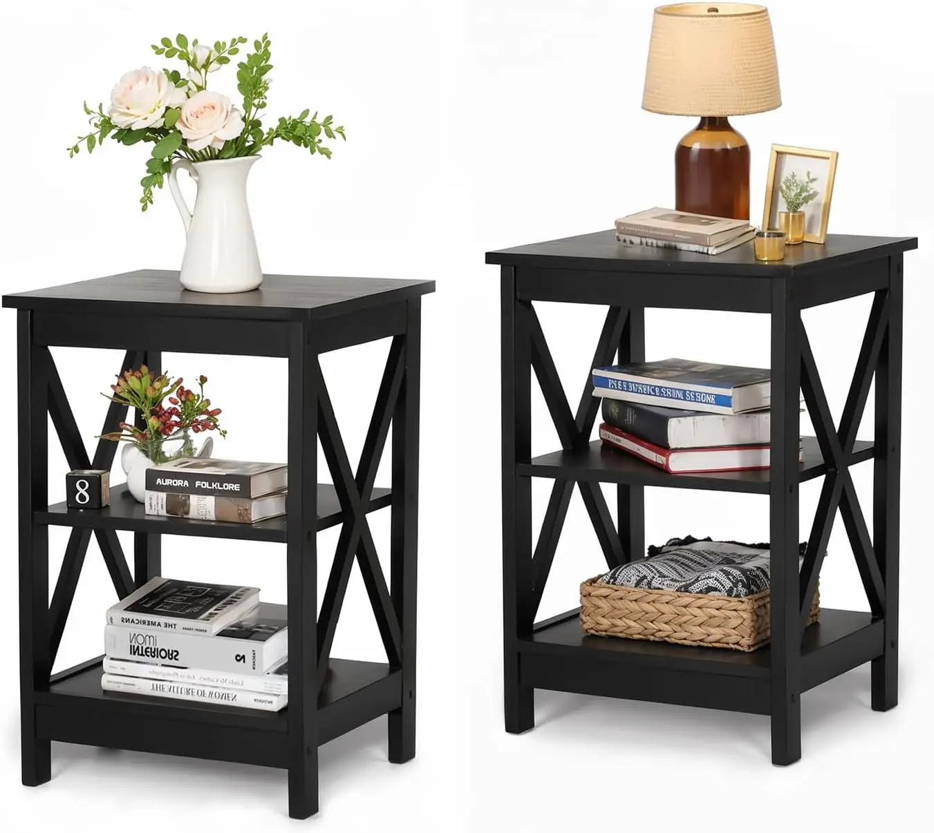 End Tables, Living Room End Tables Set of 2, Farmhouse Small Side Table, 3-Tier Modern Bed Side Table Nightstands for Bedroom
End Tables, Living Room End Tables Set of 2, Farmhouse Small Side Table, 3-Tier Modern Bed Side Table Nightstands for Bedroom