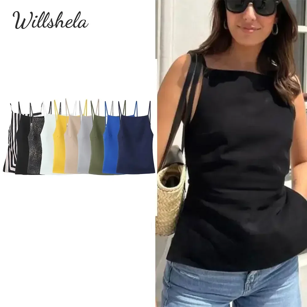 Willshela Women Fashion Backless Camisole Square Neck Thin Straps Female Chic Lady Casual Basic Mujer Tops Tank
Willshela Women Fashion Backless Camisole Square Neck Thin Straps Female Chic Lady Casual Basic Mujer Tops Tank