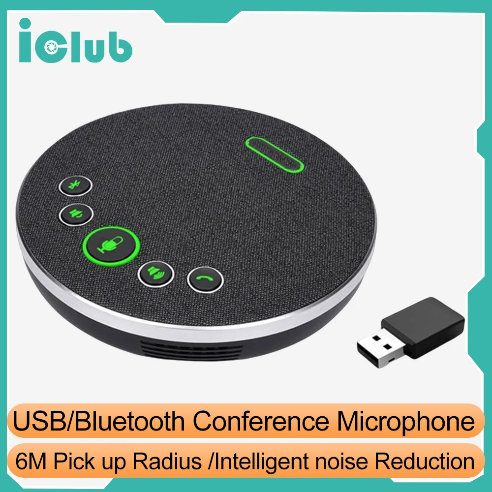 Wireless Bluetooth/USB omnidirectional Speakerphone Noise Cancelling Conference Call 360° Pickup for Skype Zoom MicroTeams
Wireless Bluetooth/USB omnidirectional Speakerphone Noise Cancelling Conference Call 360° Pickup for Skype Zoom MicroTeams