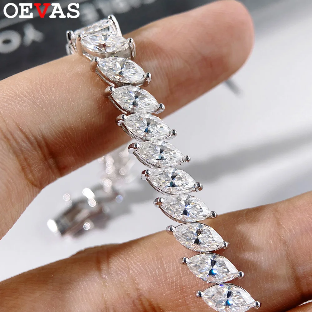 OEVAS 4x8MM D Color Marquise Cut Moissanite Bracelet 100% 925 Sterling Silver For Women Wedding Party Fine Jewelry
OEVAS 4x8MM D Color Marquise Cut Moissanite Bracelet 100% 925 Sterling Silver For Women Wedding Party Fine Jewelry