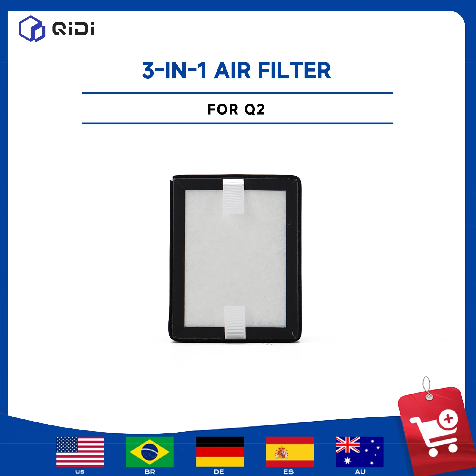 Q2 3-in-1 Air Filter HEPA Activated Carbon G3 Pre-Filter for QIDI Q2/Q2C 3D Printer Replacement Air Purification Module
Q2 3-in-1 Air Filter HEPA Activated Carbon G3 Pre-Filter for QIDI Q2/Q2C 3D Printer Replacement Air Purification Module