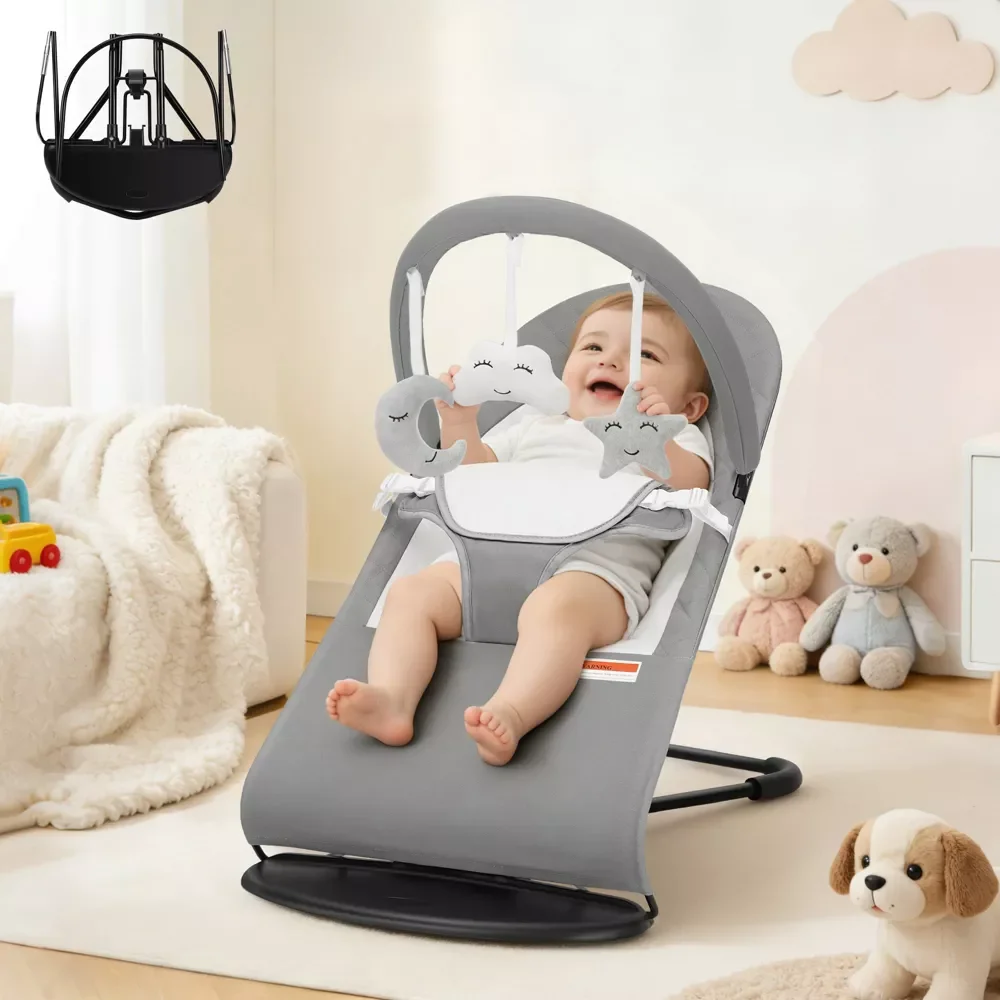 Portable Baby Bouncer Seat Foldable Baby Bassinet Portable Newborn Bedside Bassinet for Babies 0-18 Months with Hanging Toys
Portable Baby Bouncer Seat Foldable Baby Bassinet Portable Newborn Bedside Bassinet for Babies 0-18 Months with Hanging Toys