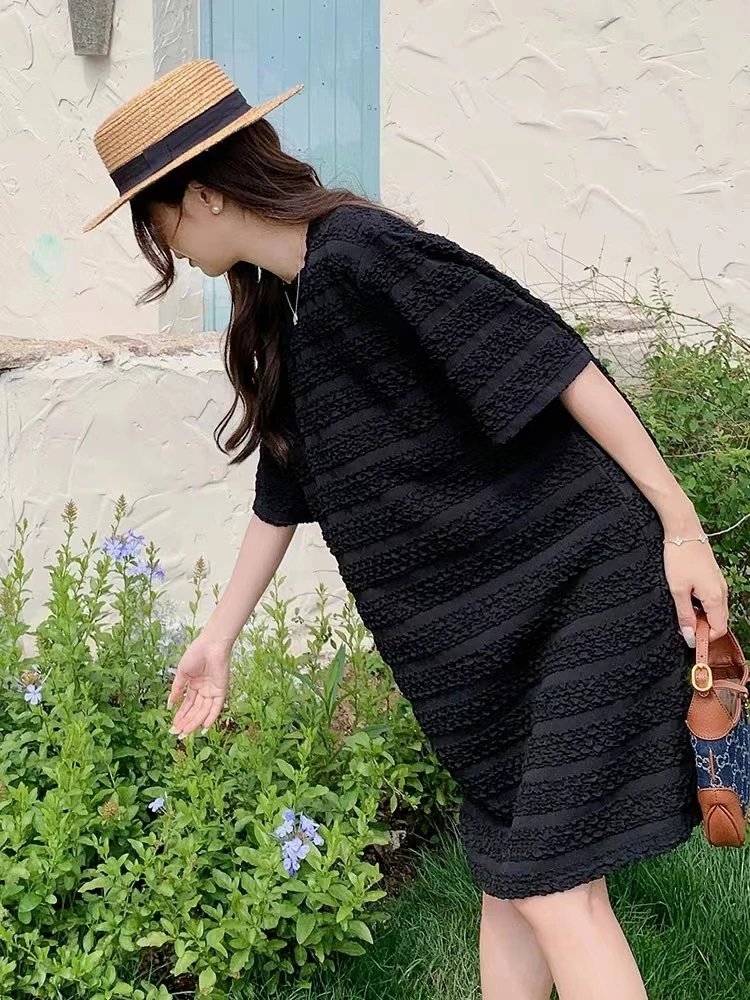Elegant plus Size Women's Dress Textured Korean Style A-Line Skirt High Waist Short Sleeve Mid-Length Casual Summer Dress
Elegant plus Size Women's Dress Textured Korean Style A-Line Skirt High Waist Short Sleeve Mid-Length Casual Summer Dress