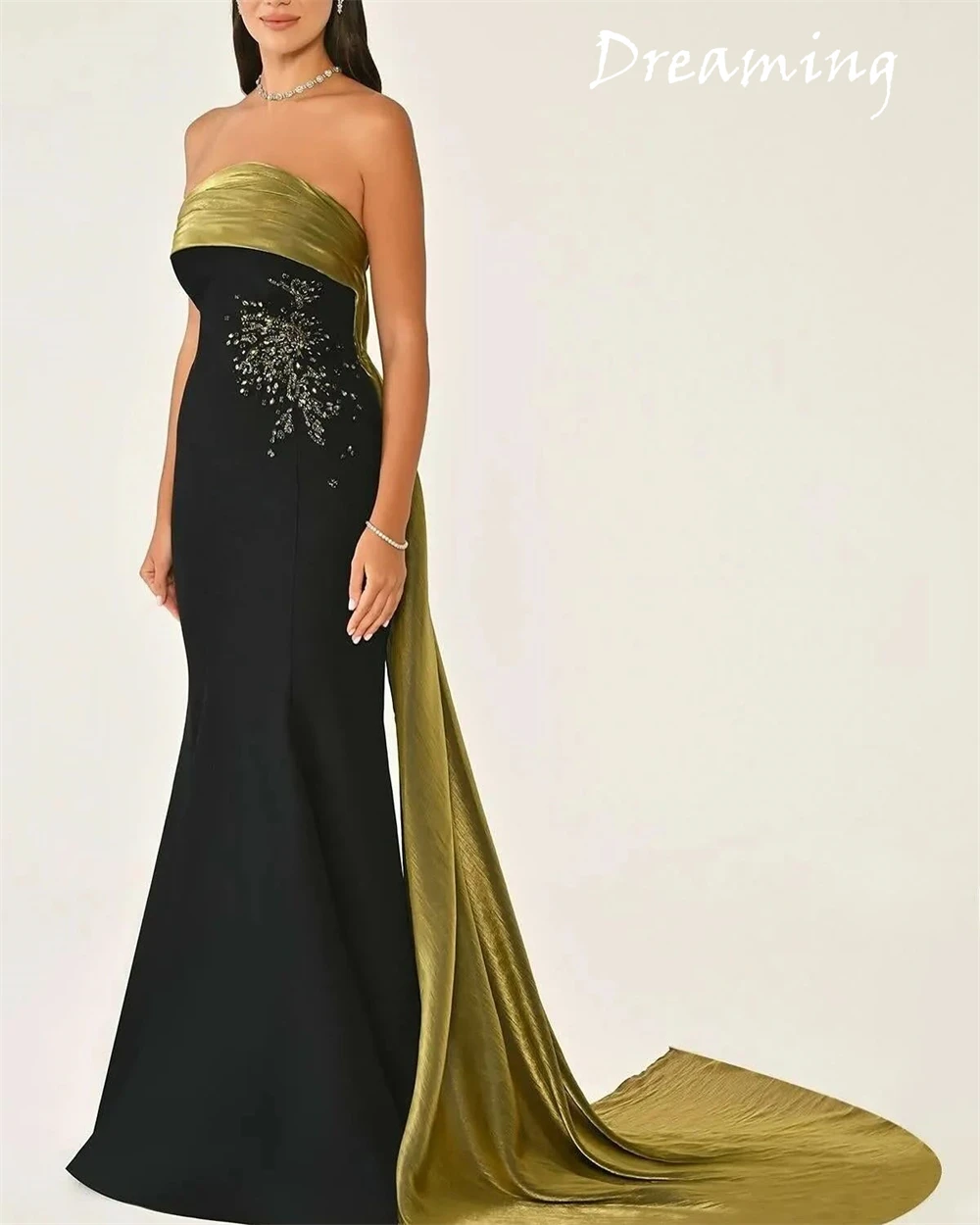 Customized Formal Black Jersey Evening Dress Exquisite Strapless Sleeveless Party Dress Delicate A-Line Floor Length
Customized Formal Black Jersey Evening Dress Exquisite Strapless Sleeveless Party Dress Delicate A-Line Floor Length
