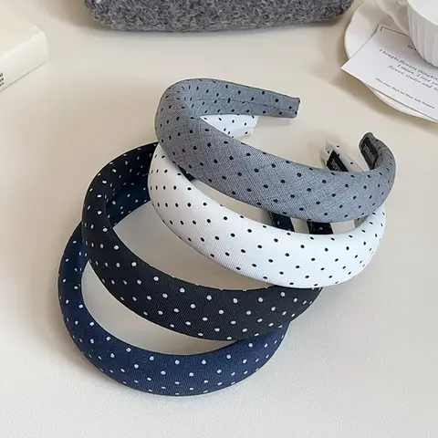 Polka Dot Sponge Thickened Headband Volume Boosting Padded Headband