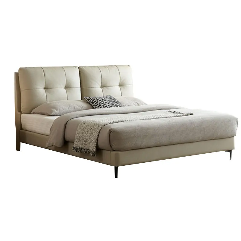 First layer cowhide, cream wind leather art bed, small apartment soft bed
First layer cowhide, cream wind leather art bed, small apartment soft bed